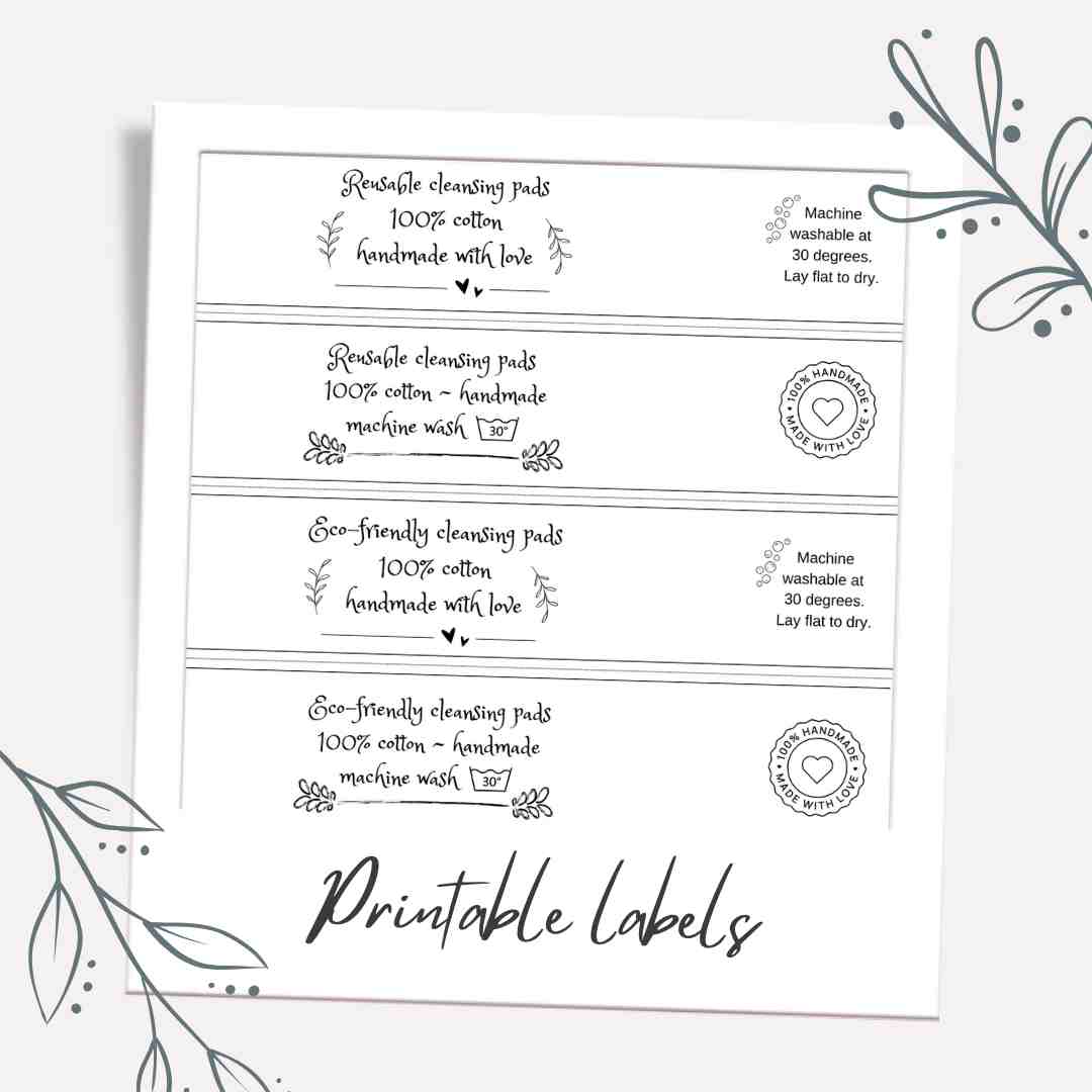 printable labels for cotton scrubbies for a crochet gift