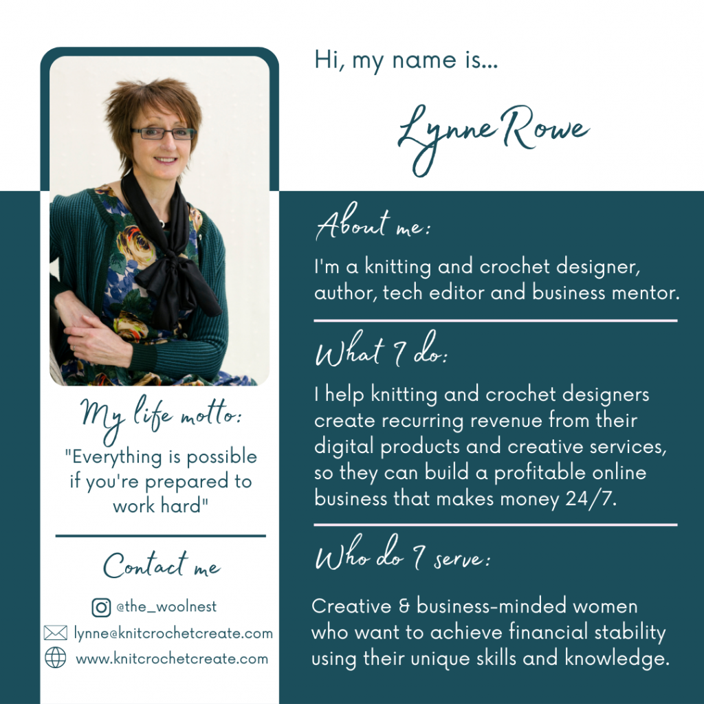About Lynne Rowe Knitting and Crochet Designer, tutor, tech editor and author
