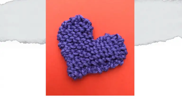 Tiny Knitted heart in purple garter stitch