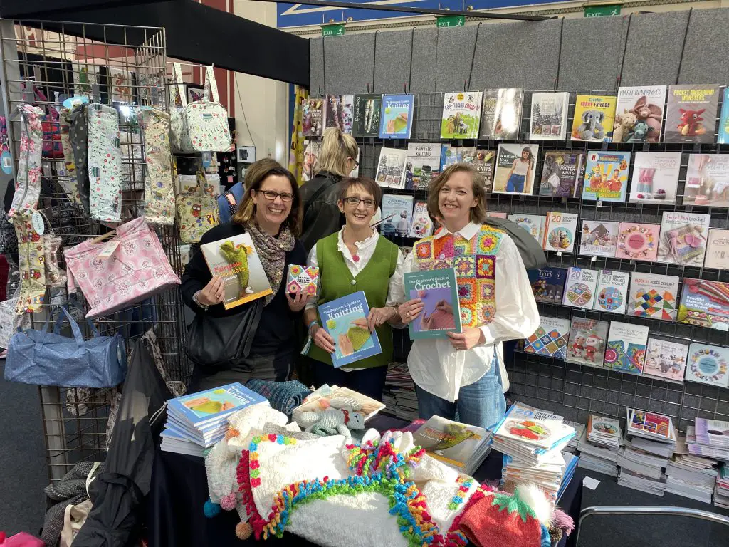 Lynne Rowe and Claire Montgomerie at The Knitting and Stitching Show London