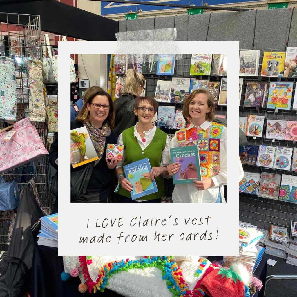 Photo of Lynne Rowe and Claire Montgomery at the Knitting and Stitching Show