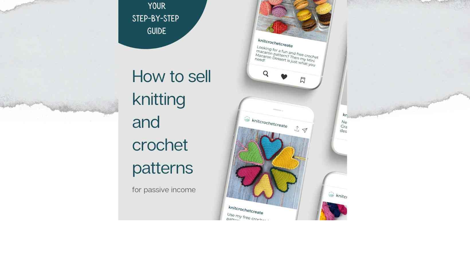 Header for page on how to sell knitting & crochet patterns online for passive income