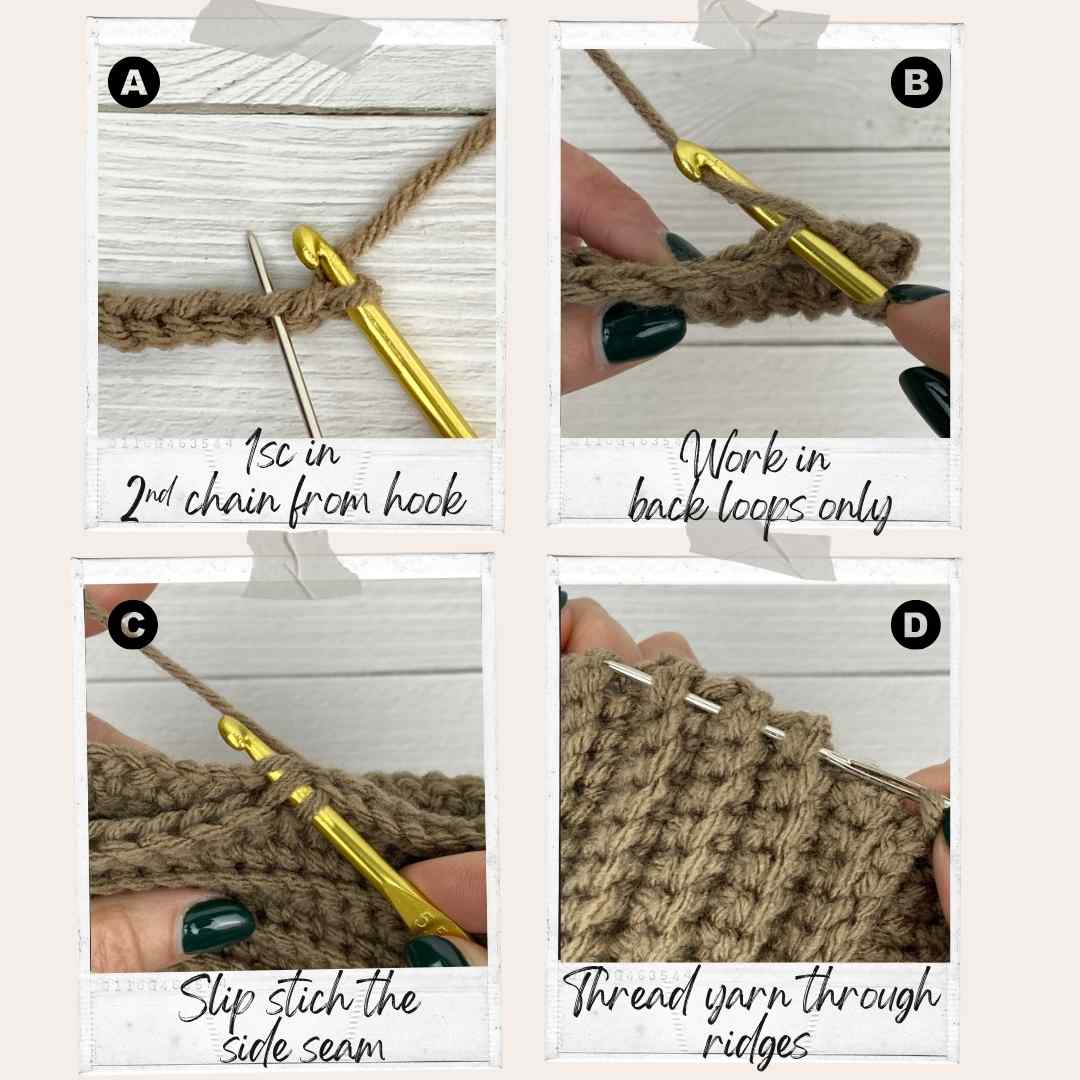 Step images showing easy crochet pumpkins
