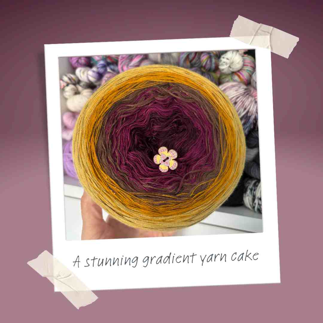 hand dyed yarn cake