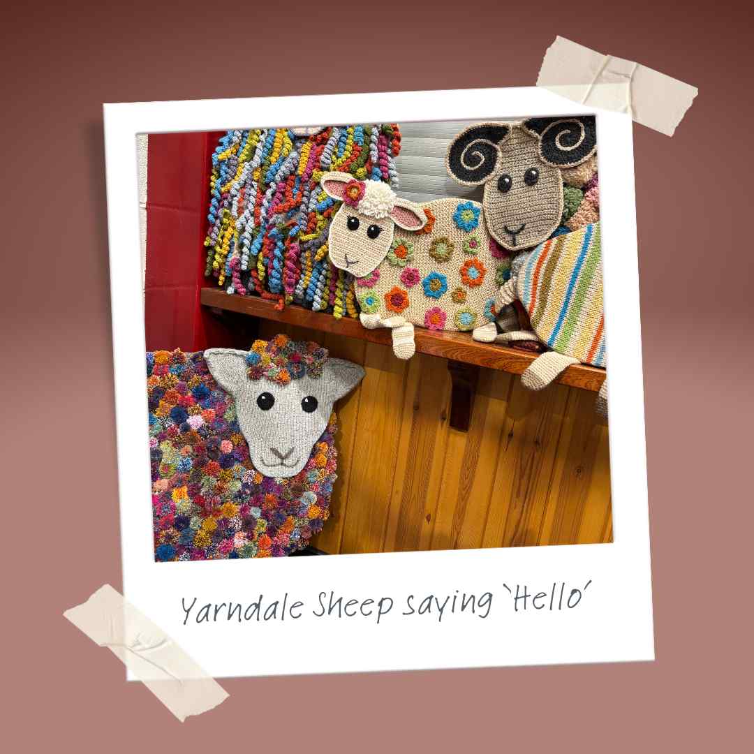Crochet sheep at Yarndale