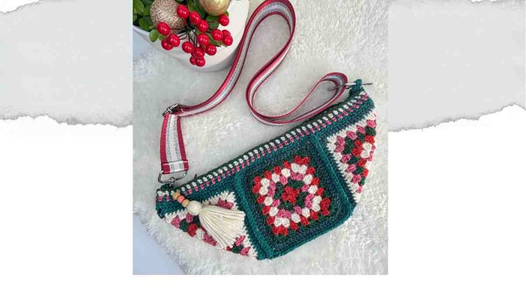 Crochet Crossbody Bag made from granny squares free crochet pattern