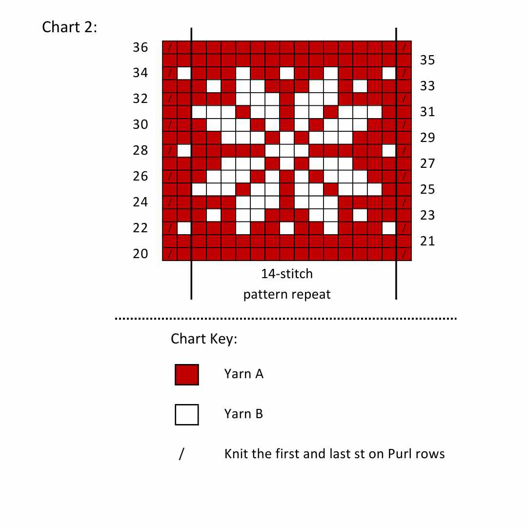 Snowflake chart for knitted tea cosy pattern