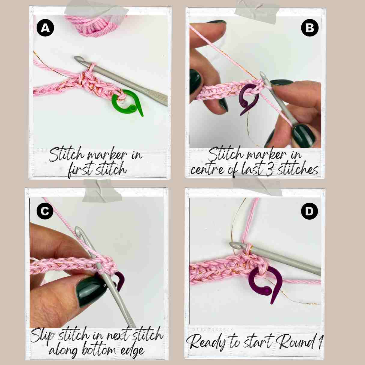 Step tutorial showing how to. crochet Foundation Row of free crochet bookmark pattern