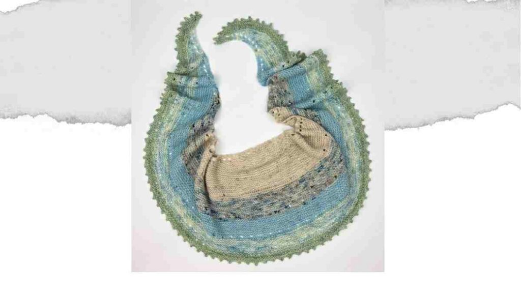 Easy Knitted Shawl shown flat