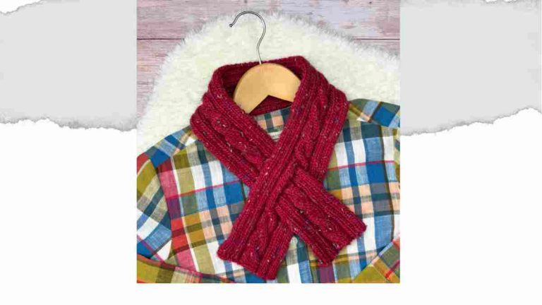 Keyhole Knitted Mini Scarf with Cables - blog post header