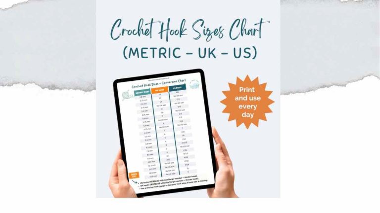 Crochet Hook Size Chart and Guide