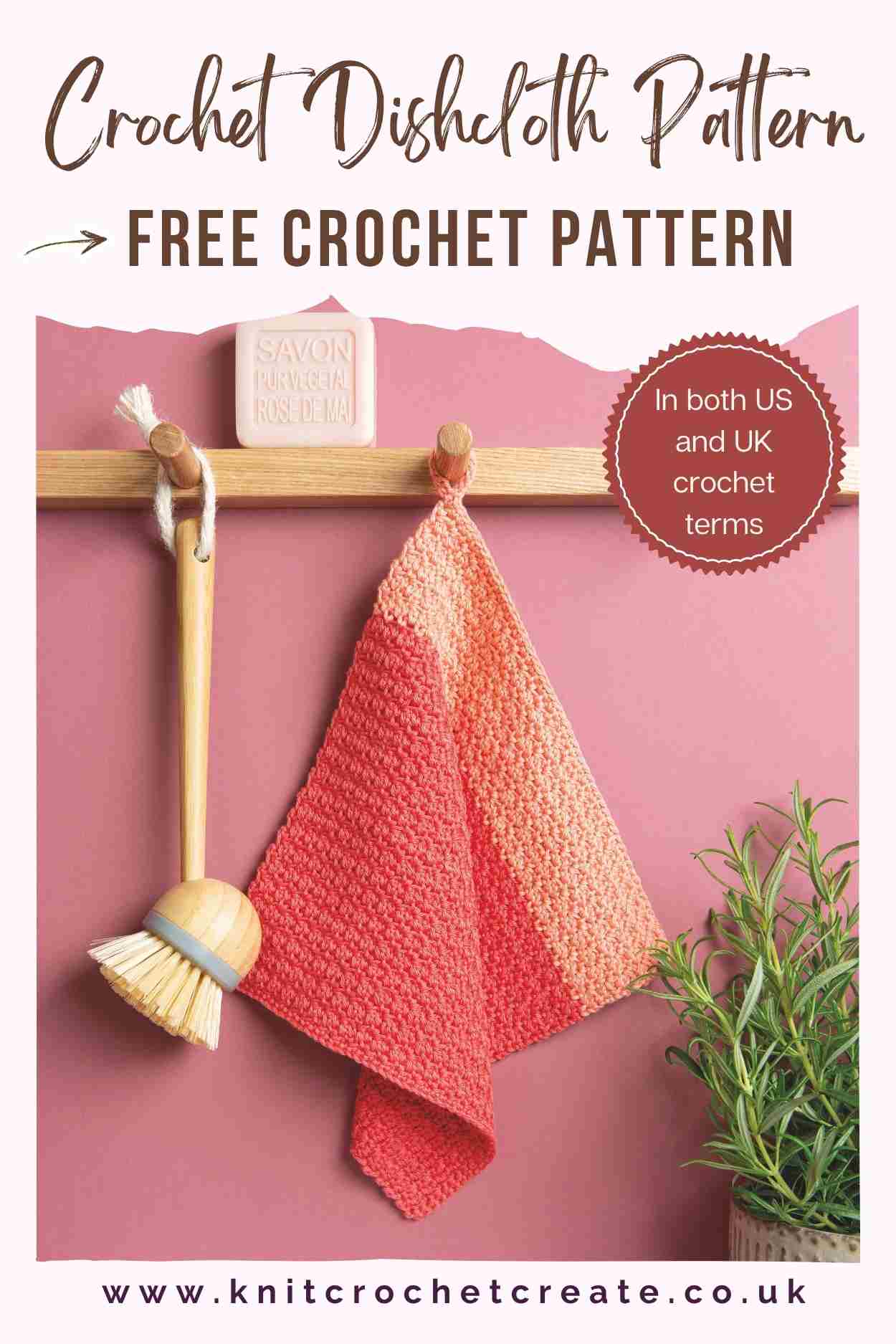 Extract from Twenty To Make Crochet Washcloths book by Lyne Rowe showing free pattern for Coral Textures washcloth.