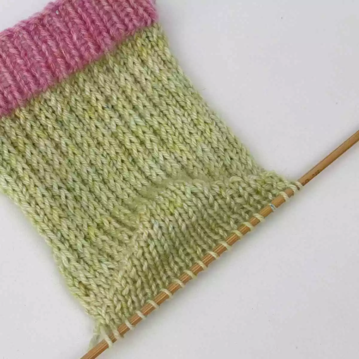 showing heel turn for knitted socks